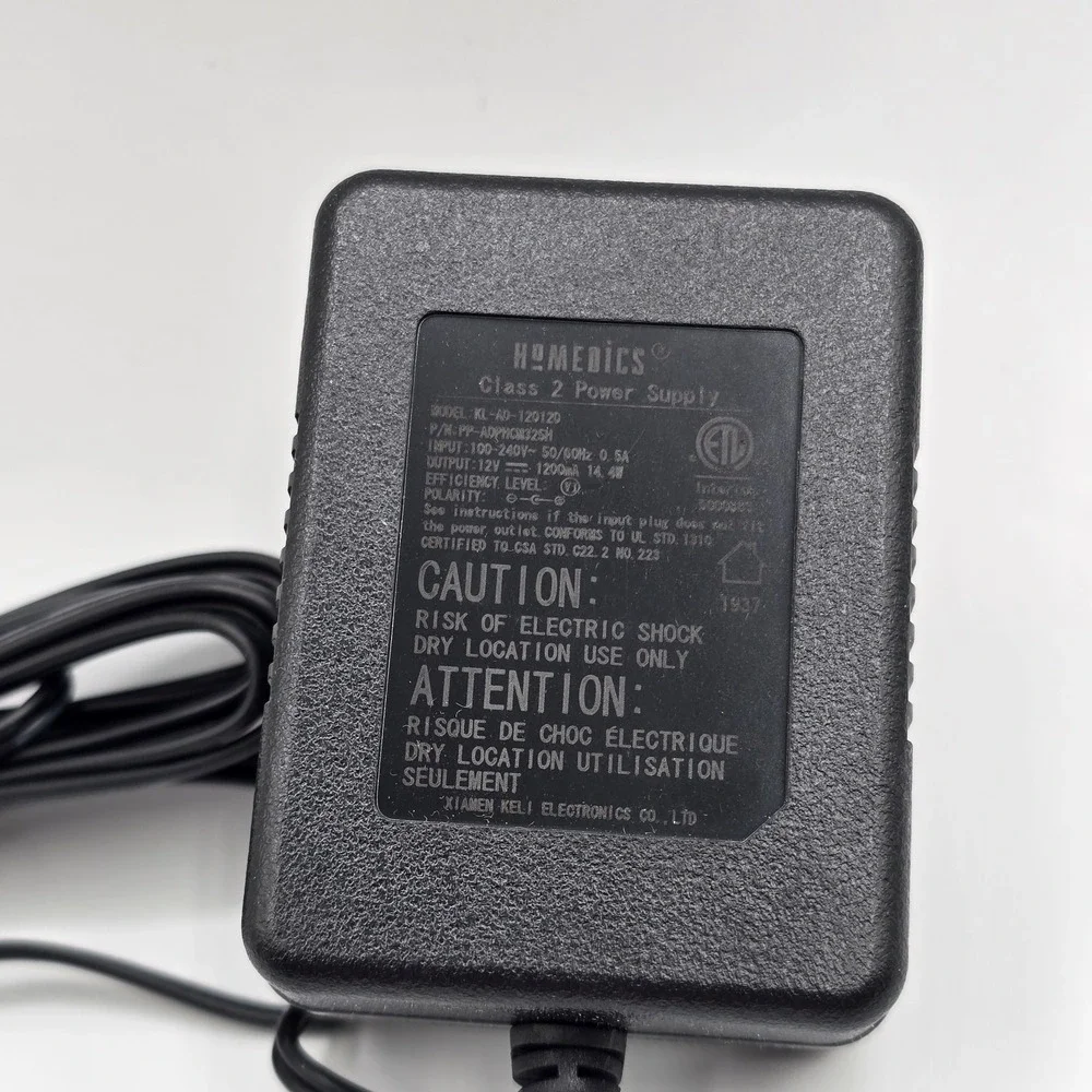 HoMedics Plug-In Class 2 Power Supply 12V Model KL-AD-120120